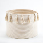 Cotton Storage Basket with Tassels
