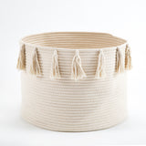 Cotton Storage Basket with Tassels